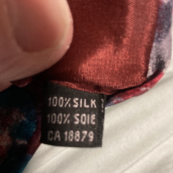 Sazzari burgundy, blue and red pattern tie - Picture 4 of 4